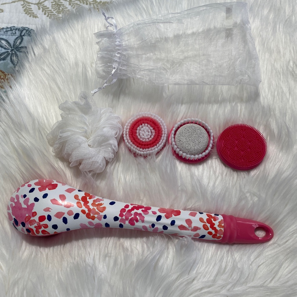 Women's Blushly Pink & White Bath & Body Tool Set, One Size